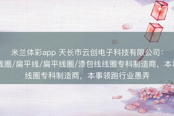 米兰体彩app 天长市云创电子科技有限公司：空腹线圈/R法线圈/扁平线/扁平线圈/漆包线线圈专科制造商，本事领跑行业愚弄