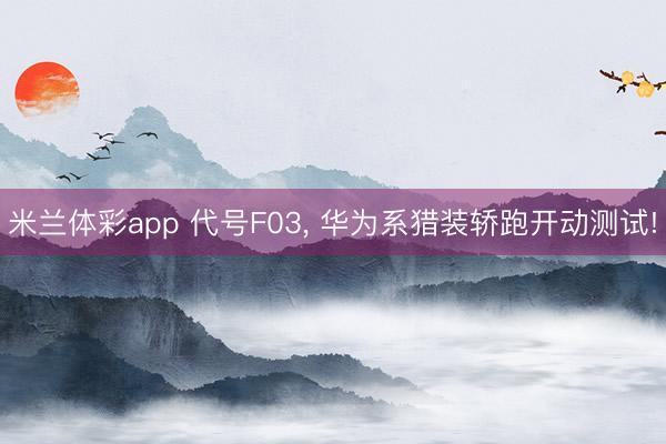 米兰体彩app 代号F03, 华为系猎装轿跑开动测试!